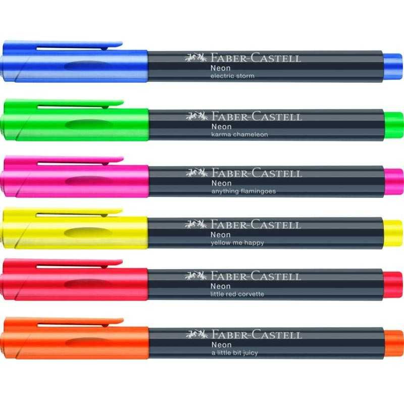 Marker neon 1.5 mm Faber-Castell – 6 culori...