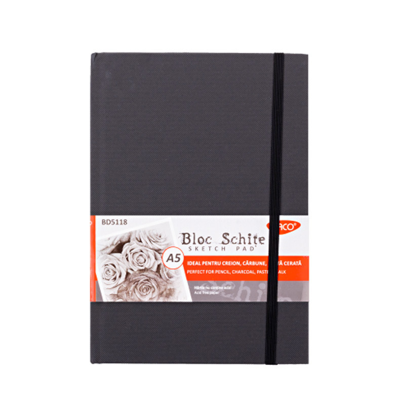 Bloc de schițe A5 110g/mp 80 file cu elastic Daco