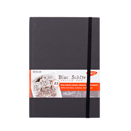 Bloc de schițe A5 110g/mp 80 file cu elastic Daco