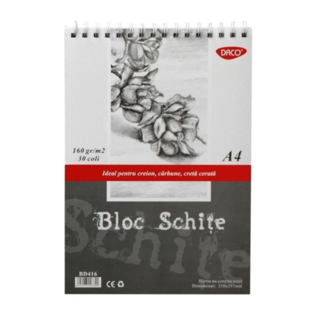 Bloc de schițe A4 160g/mp 30 file Daco
