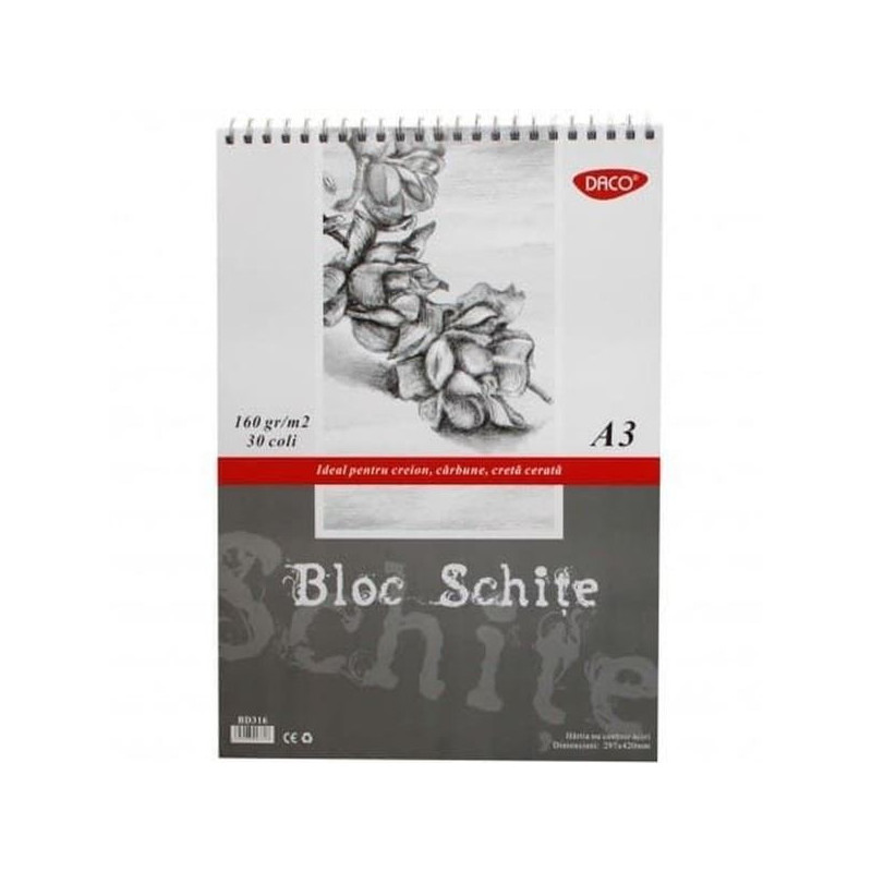 Bloc de schițe A3 160g/mp 30 file Daco