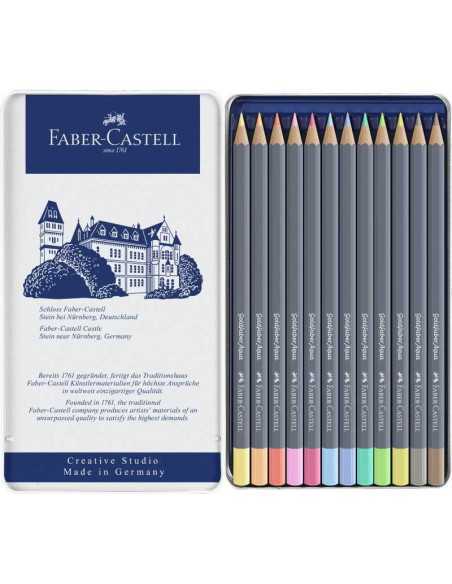 Set 12 creioane Aquarelle , culori pastel, Faber Castell