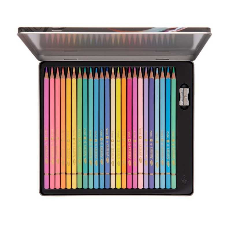 Set 24 creioane pastel DACO cutie metalică