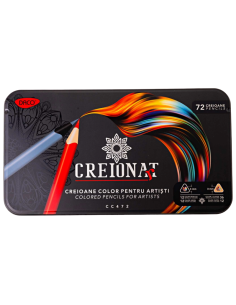 Set 72 creioane colorate Daco cutie metalică 2