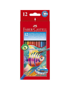 Set 12 creioane acuarelabile + pensulă Faber-Castell