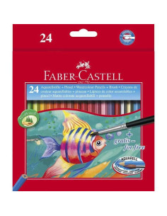 Set 24 creioane acuarelabile + pensulă Faber-Castell