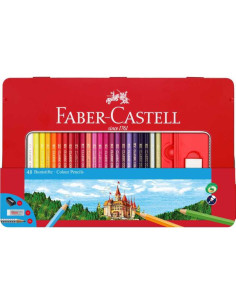 Set 48 creioane colorate + accesorii Faber-Castell cutie...
