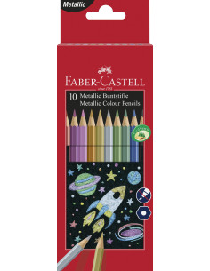 Set 10 creioane metalizate Faber-Castell