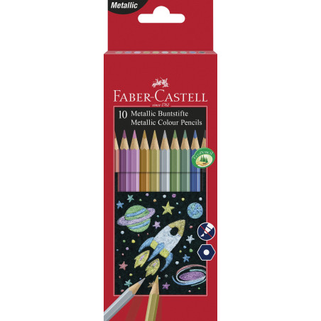 Set 10 creioane metalizate Faber-Castell