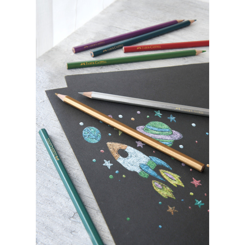 Set 10 creioane metalizate Faber-Castell