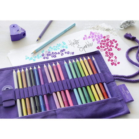 Set 20 creioane colorate Sparkle + accesorii Faber-Castell