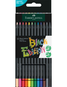 Set 12 creioane colorate Black Edition Faber-Castell