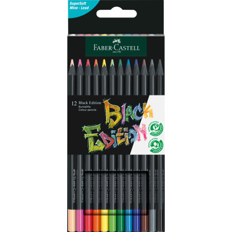 Set 12 creioane colorate Black Edition Faber-Castell