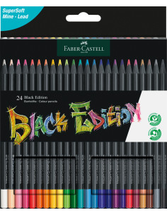 Set 24 creioane colorate Black Edition Faber-Castell