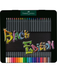 Set 24 creioane colorate Black Edition Faber-Castell...