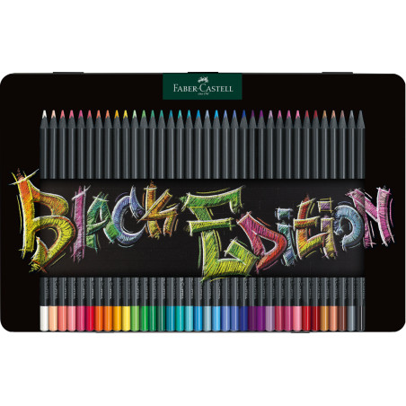 Set 36 creioane colorate Black Edition Faber-Castell cutie metal