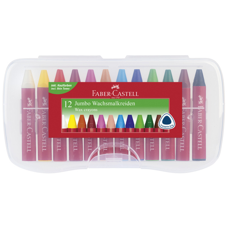 Set 12 creioane cerate Jumbo Faber-Castell