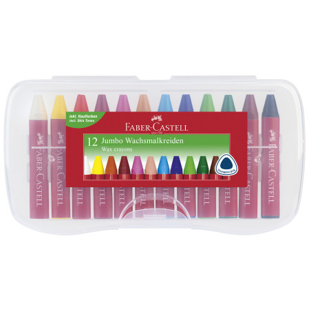 Set 12 creioane cerate Jumbo Faber-Castell