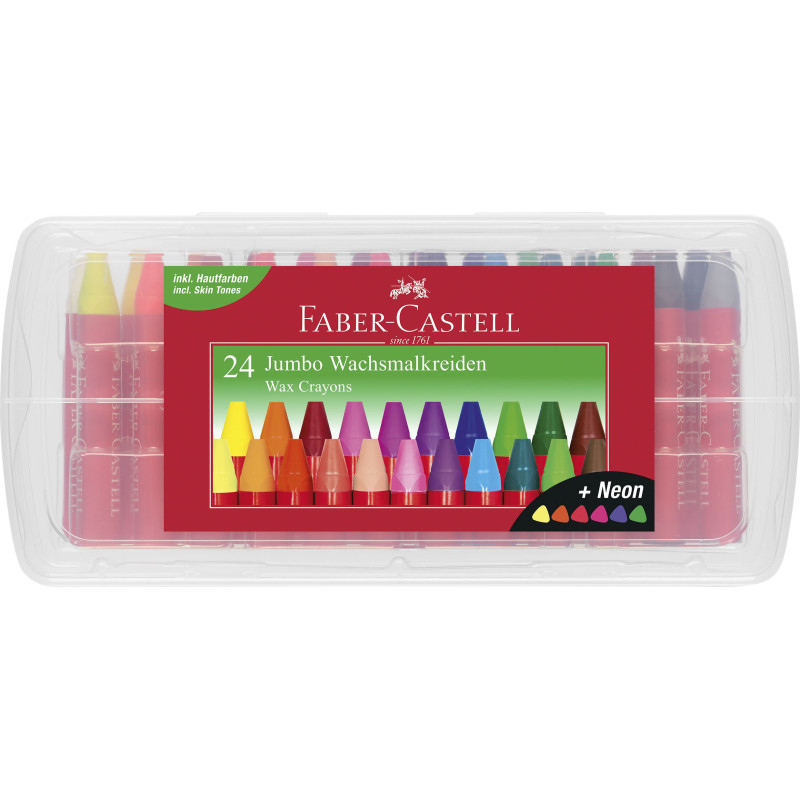 Set 24 creioane cerate Jumbo Faber-Castell