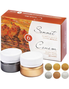 Set 6 guase metalice Sonnet 20 ml Nevskaya Palitra