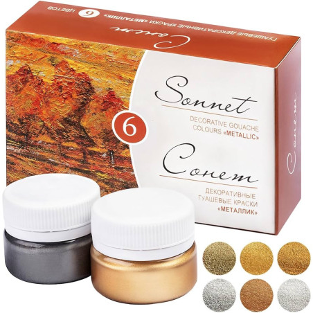 Set 6 guase metalice Sonnet 20 ml Nevskaya Palitra