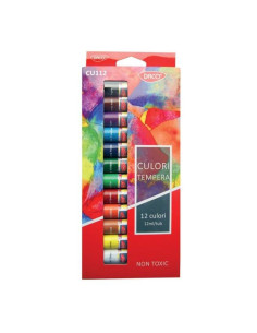 Set 12 culori tempera scolare Daco