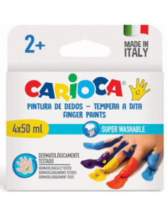 Set 4 culori finger paint Carioca 50 ml