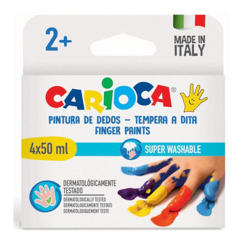 Set 4 culori finger paint Carioca 50 ml