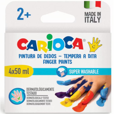 Set 4 culori finger paint Carioca 50 ml