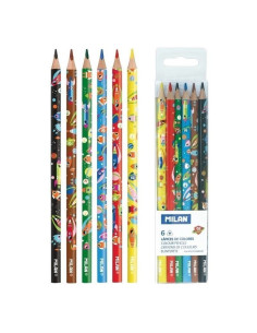 Set 6 creioane colorate triunghiulare Heroes Milan