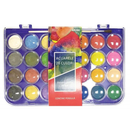 Set 28 culori acuarela Daco