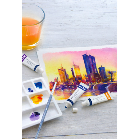Set 12 acuarele la tub Creative Studio Faber-Castell cu pensula