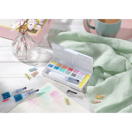 Set 12 culori Inktense Paint Pan Pastel Derwent