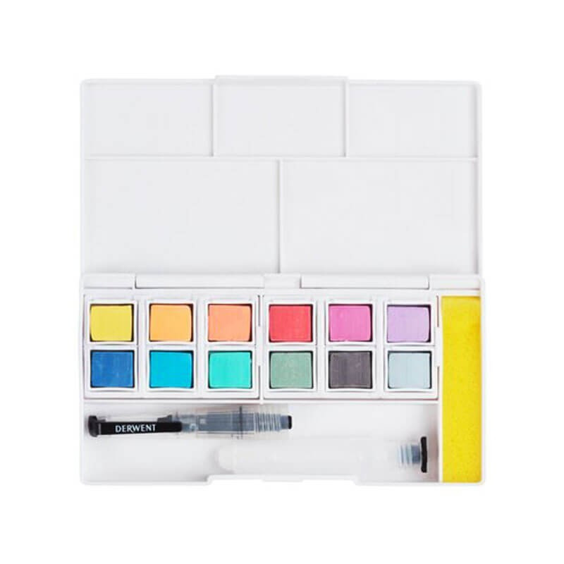 Set 12 culori Inktense Paint Pan Pastel Derwent