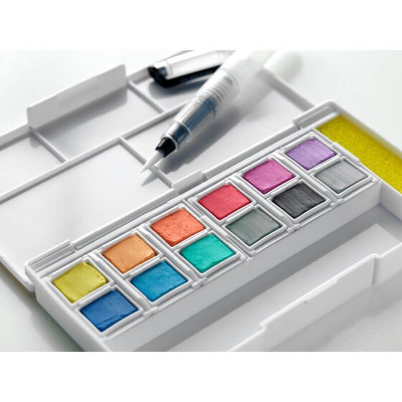 Set 12 culori Inktense Paint Pan Pastel Derwent