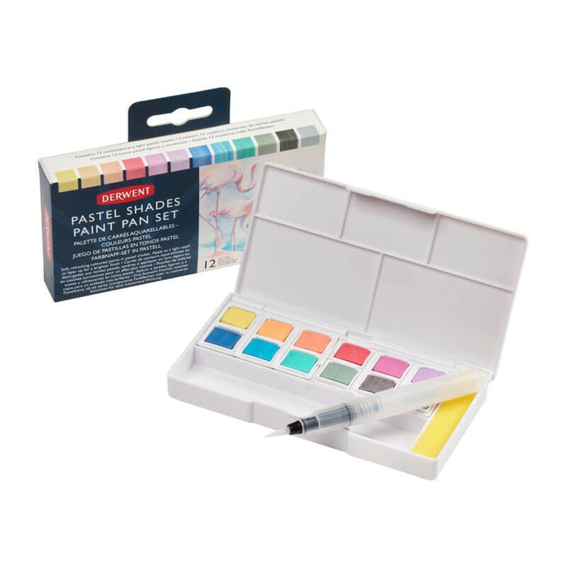 Set 12 culori Inktense Paint Pan Pastel Derwent