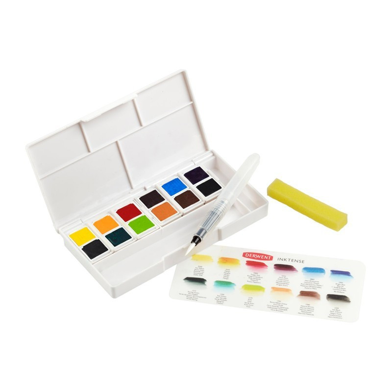 Set 12 culori Inktense Paint Pan Travel Derwent...