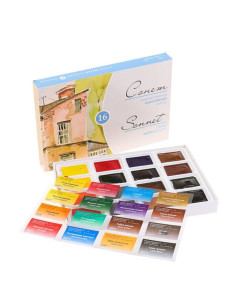 Set 16 culori acuarela in cutie carton Sonnet  Nevskaya