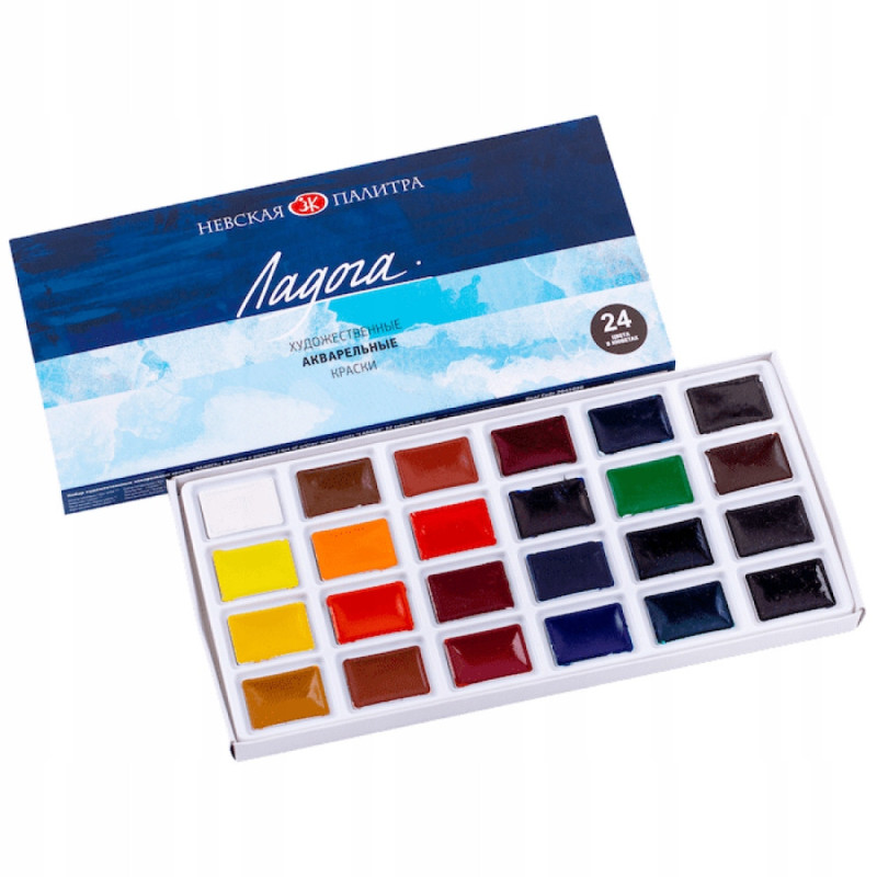 Set 24 acuarele Ladoga 2.5 ml Nevskaya Palitra
