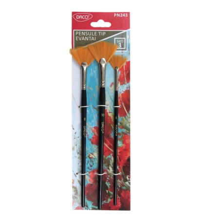 Set 3 pensule evantai DACO fir sintetic