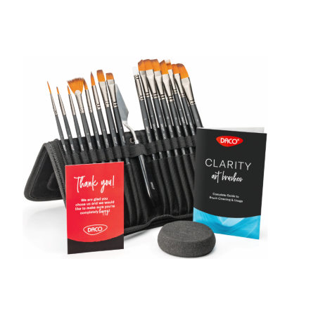 Set 15 pensule DACO Clarity + pensulă silicon și husă