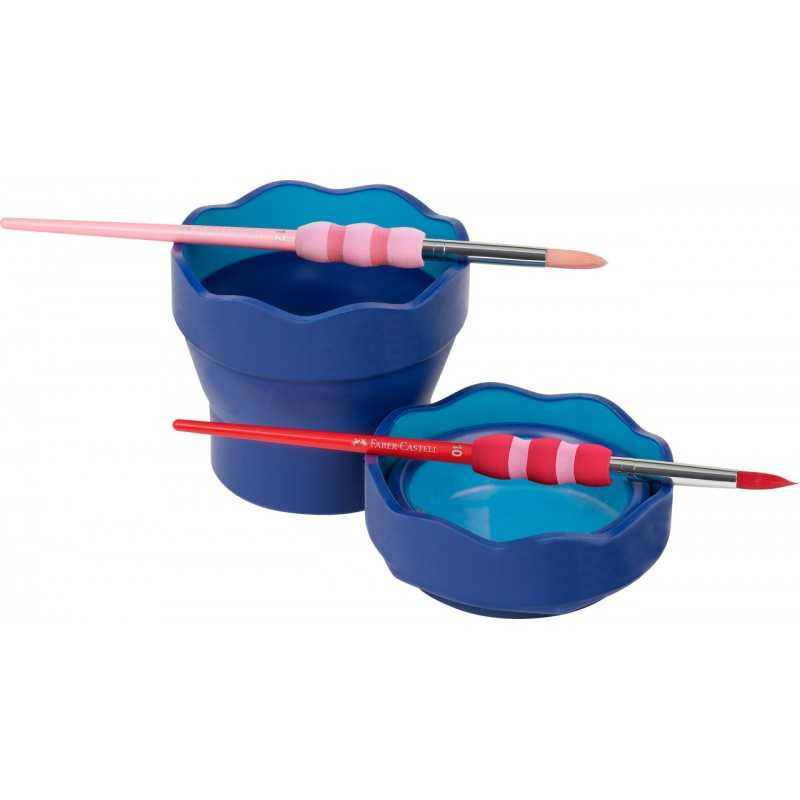 Pahar pictură Click&Go Faber-Castell albastru