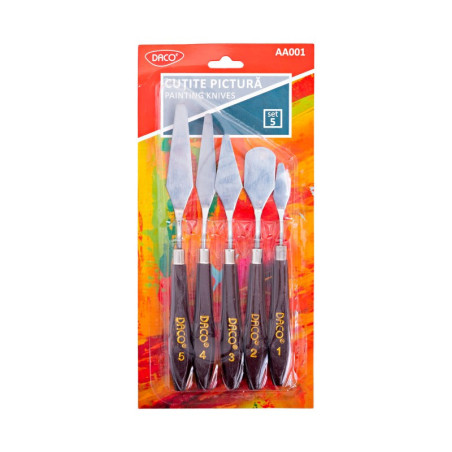 Set 5 cuțite de pictură DACO pentru modelaj și texturi