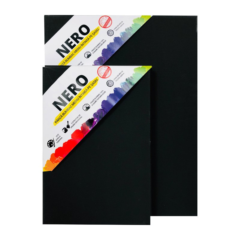 Pânză pictură neagră pe șasiu Lucas Art bumbac...