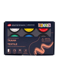 Set 6 culori textile Decola 20 ml – acrilice pe bază de apă