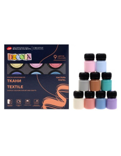 Set 9 culori textile pastel Decola 20 ml – acrilice pe...