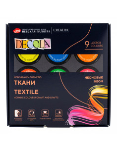 Set 9 culori textile neon Decola 20 ml – acrilice pe bază... 2