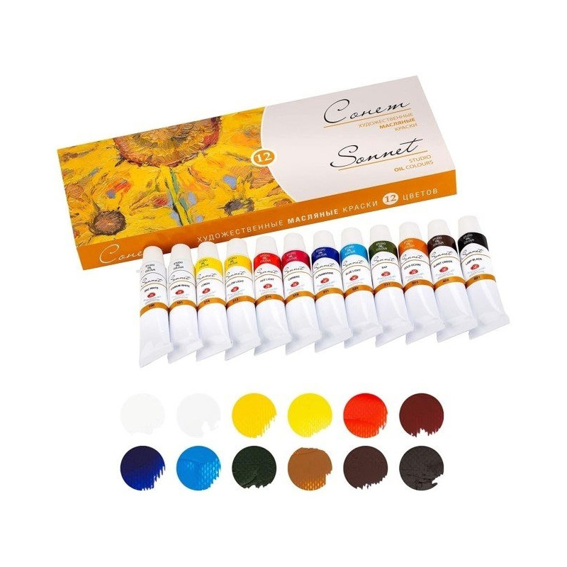 Set 12 culori ulei Sonnet 10 ml – Nevskaya Palitra