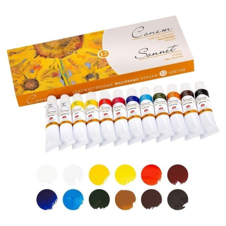 Set 12 culori ulei Sonnet 10 ml – Nevskaya Palitra