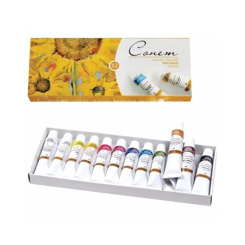 Set 12 culori ulei Sonnet 10 ml – Nevskaya Palitra